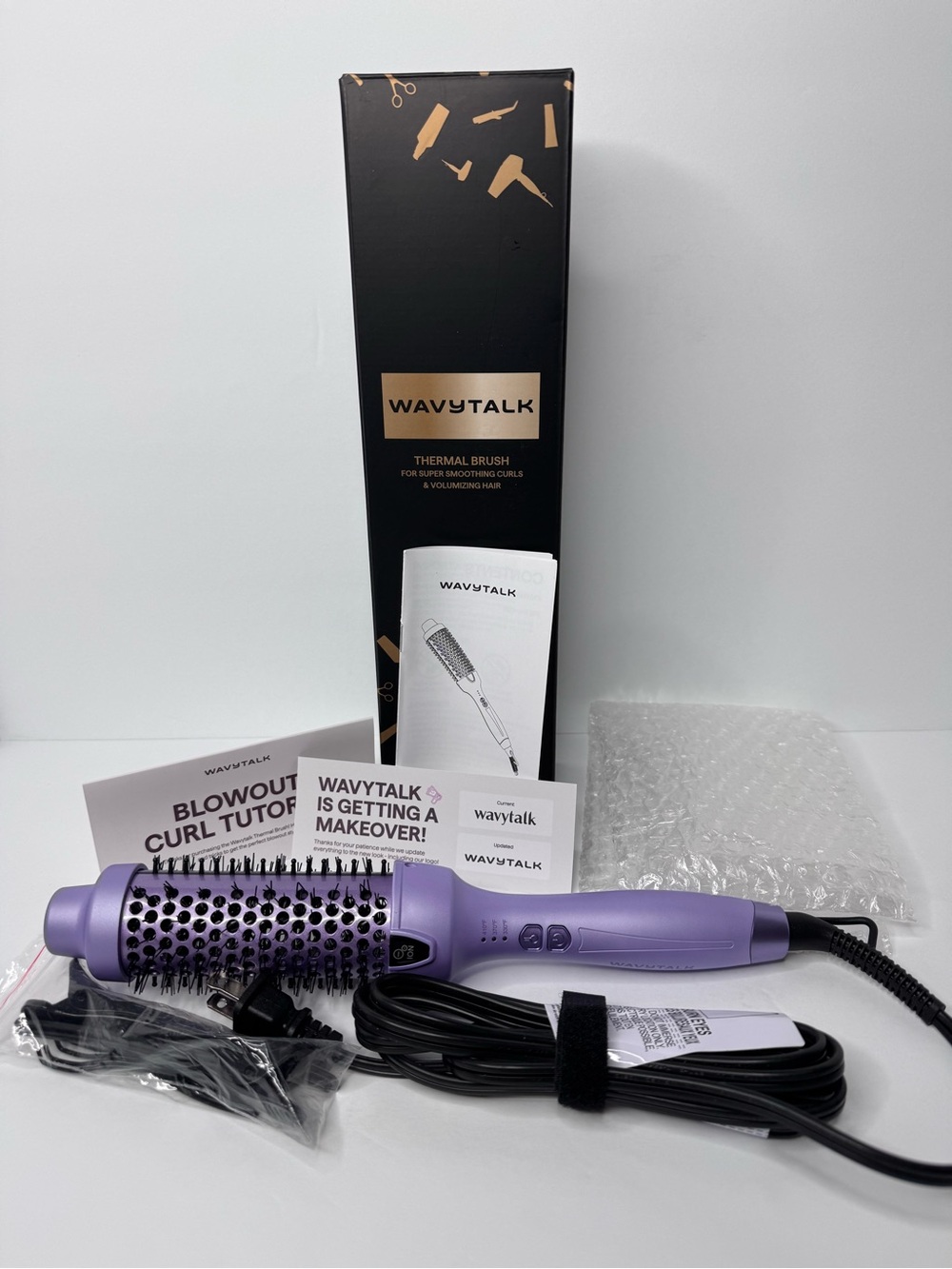 NWT Wavytalk 1.5” Thermal Brush Blowout Lavender Heated Round Brush Volumizing